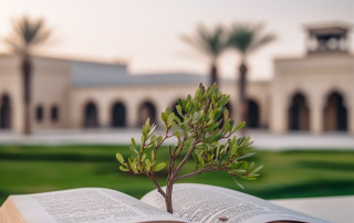 sapling on a book