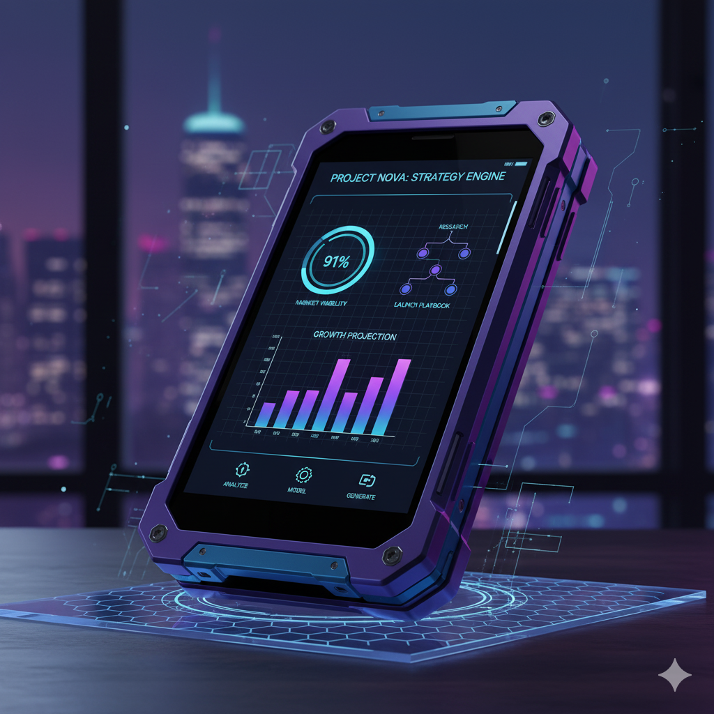 “Launch Navigator Pro app dashboard showing go-to-market strategy workflow